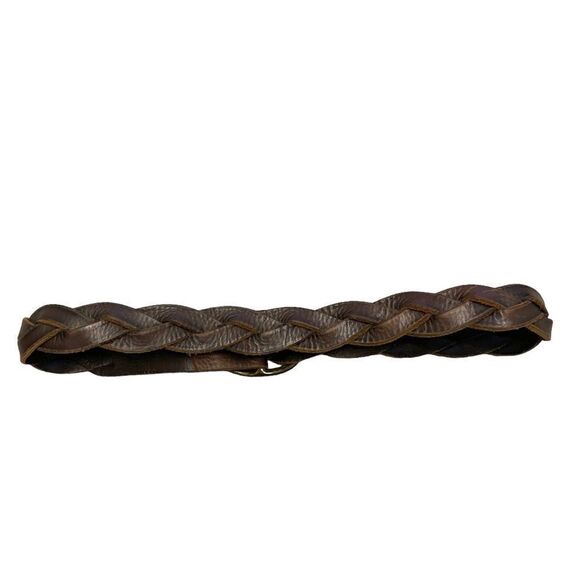 GAP Vintage Leather Woven Braided Belt Oval Buckle XL main image 6